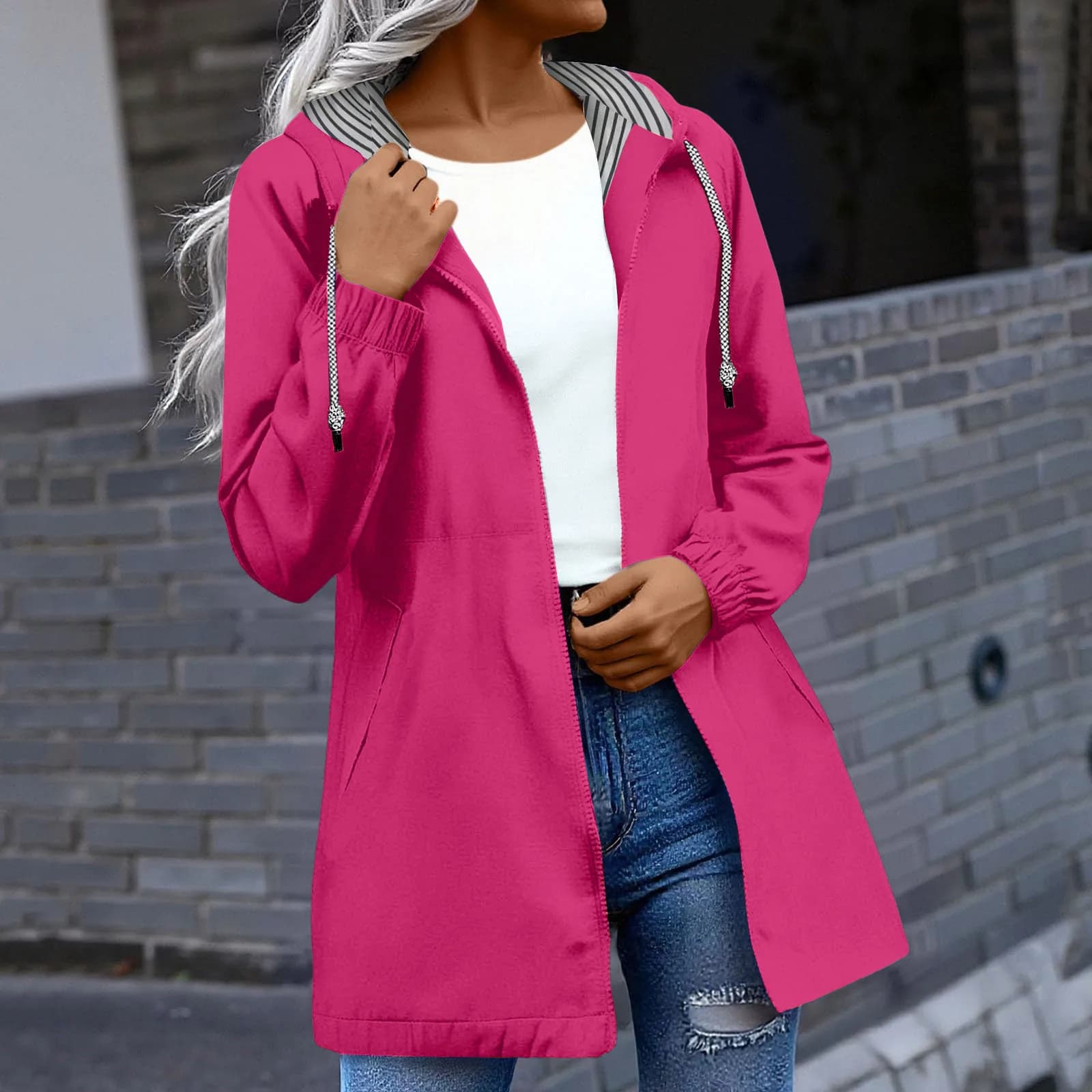 Veste de pluie respirante pour femme, coupe-vent léger, veste d'été, veste de randonnée en plein air, coupe-vent fin, vêtements d'été pour femme