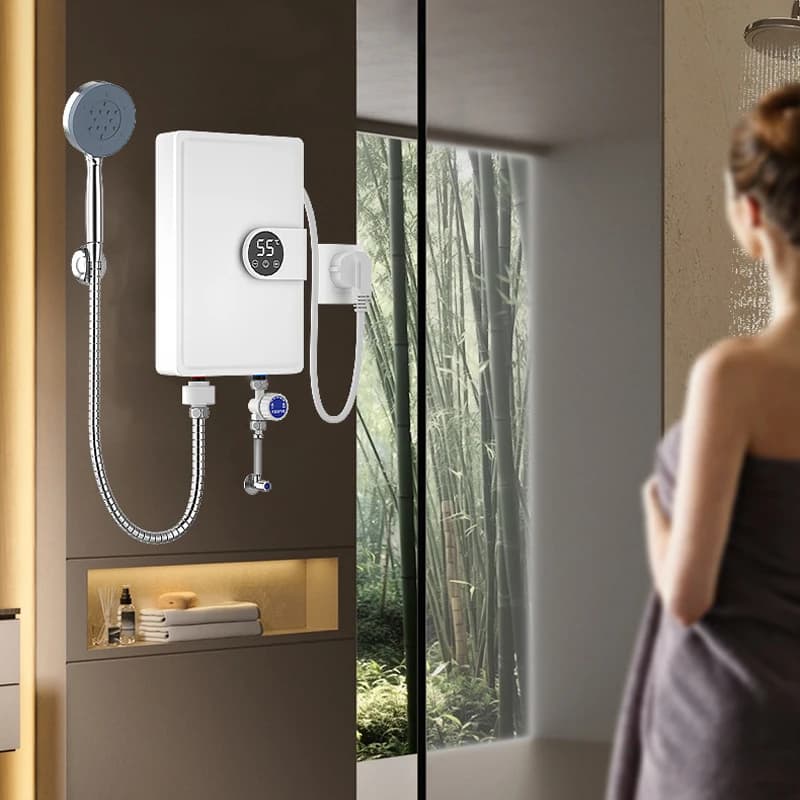 Chauffe-eau électrique à onduleur intelligent chauffe-eau instantané douche à chauffage rapide chauffe-eau à chauffage instantané commandes tactiles LED