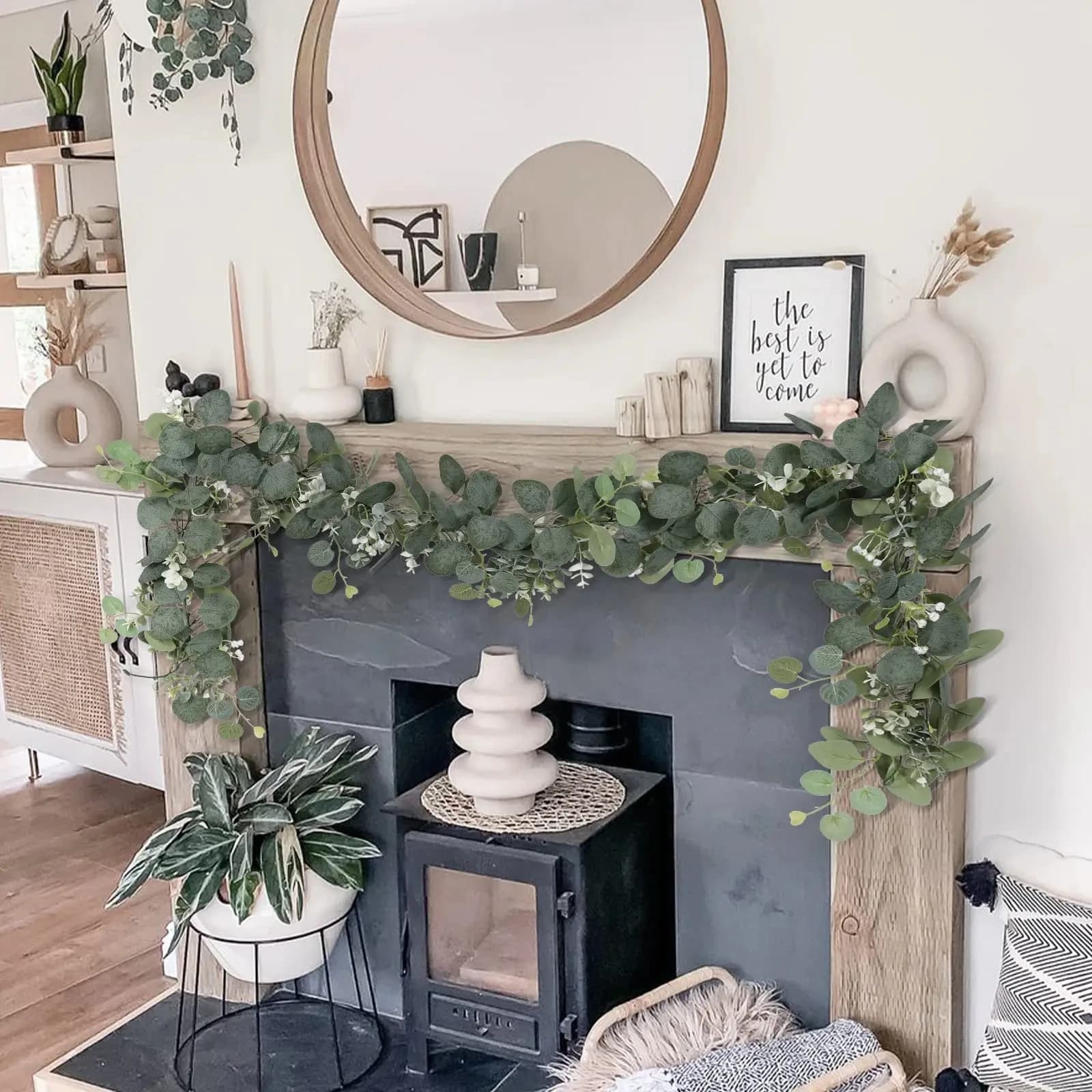 Guirlande de feuilles d'eucalyptus artificielles