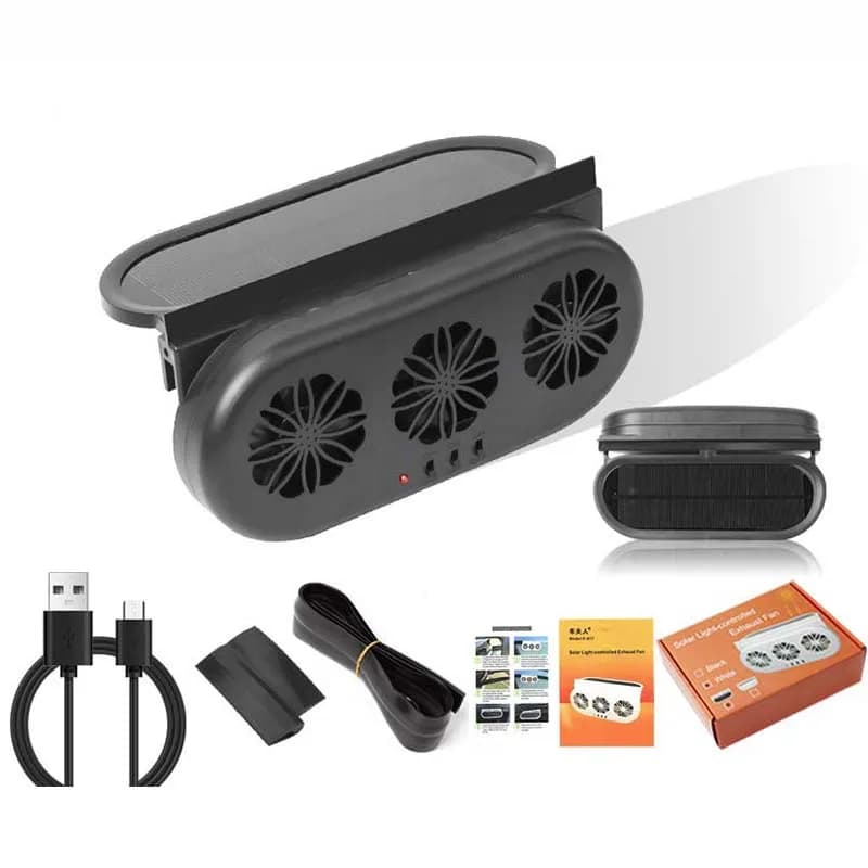 Ventilateur de voiture puissant pour fenêtre, avec panneau solaire rechargeable, ventilateur de refr
