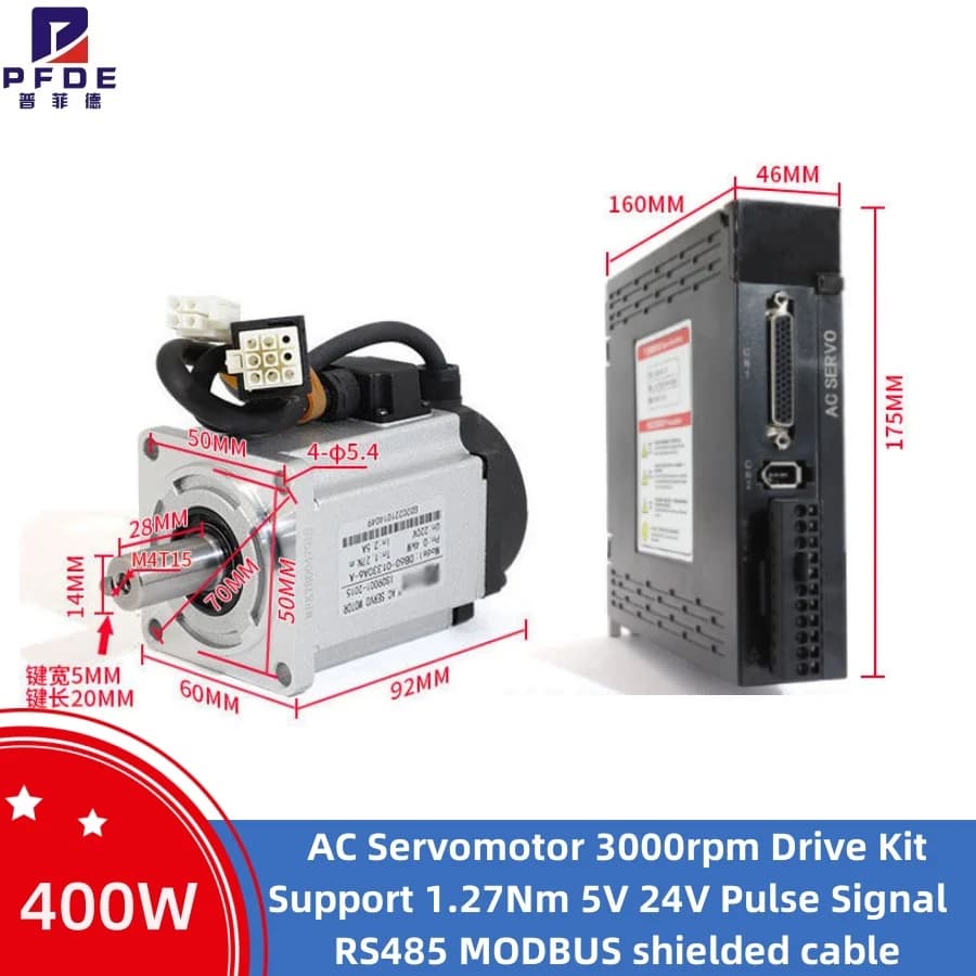 2025 offres spéciales servomoteur 400w 1.27Nm AC servomoteur 3000 tr/min Kit d'entraînement Support