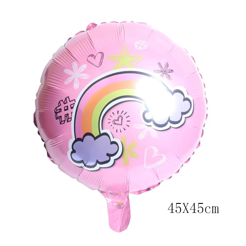 Ballons en aluminium arc-en-ciel de nuages de dessin animé, décor de fête d'anniversaire, ballons à