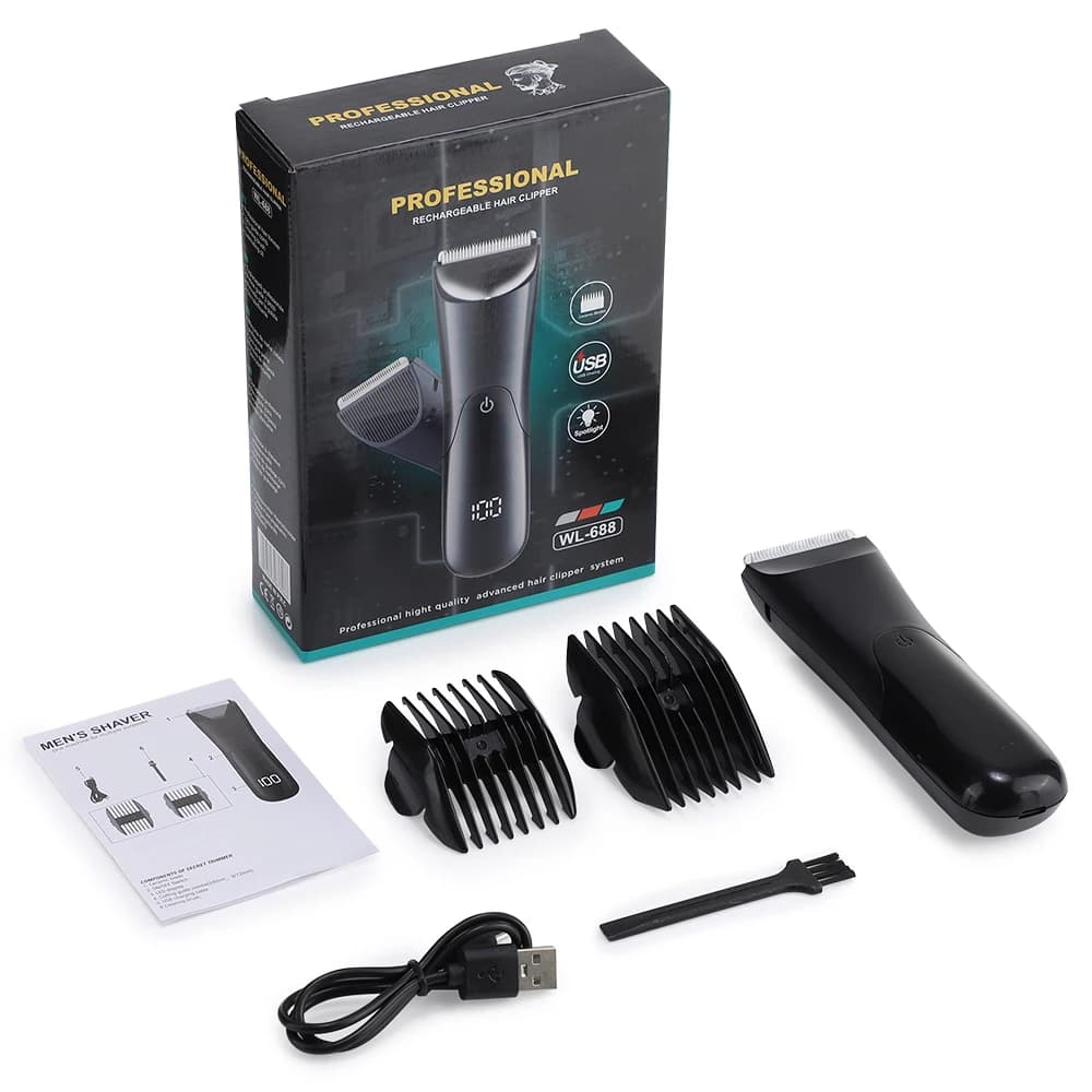 Machine de coupe de cheveux tondeuse à barbe rasoir électrique pour hommes zones intimes Machine de