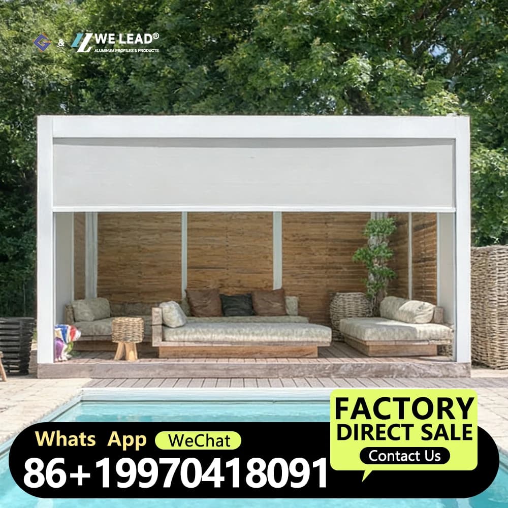 4m X 4m terrasse luxe jardin Gazebo Patio couverture toit auvent persienne toit Pergola en aluminium