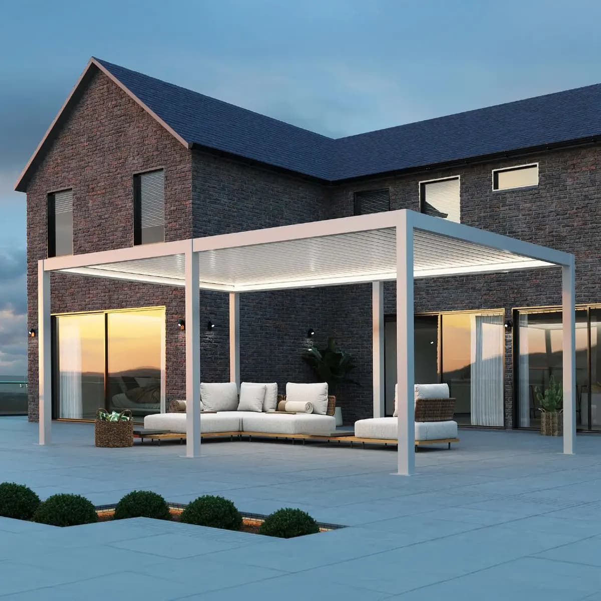 Pergolas personnalisées de jardin bioclimatique moderne, Pergola motorisée en aluminium 6x4, Gazebo