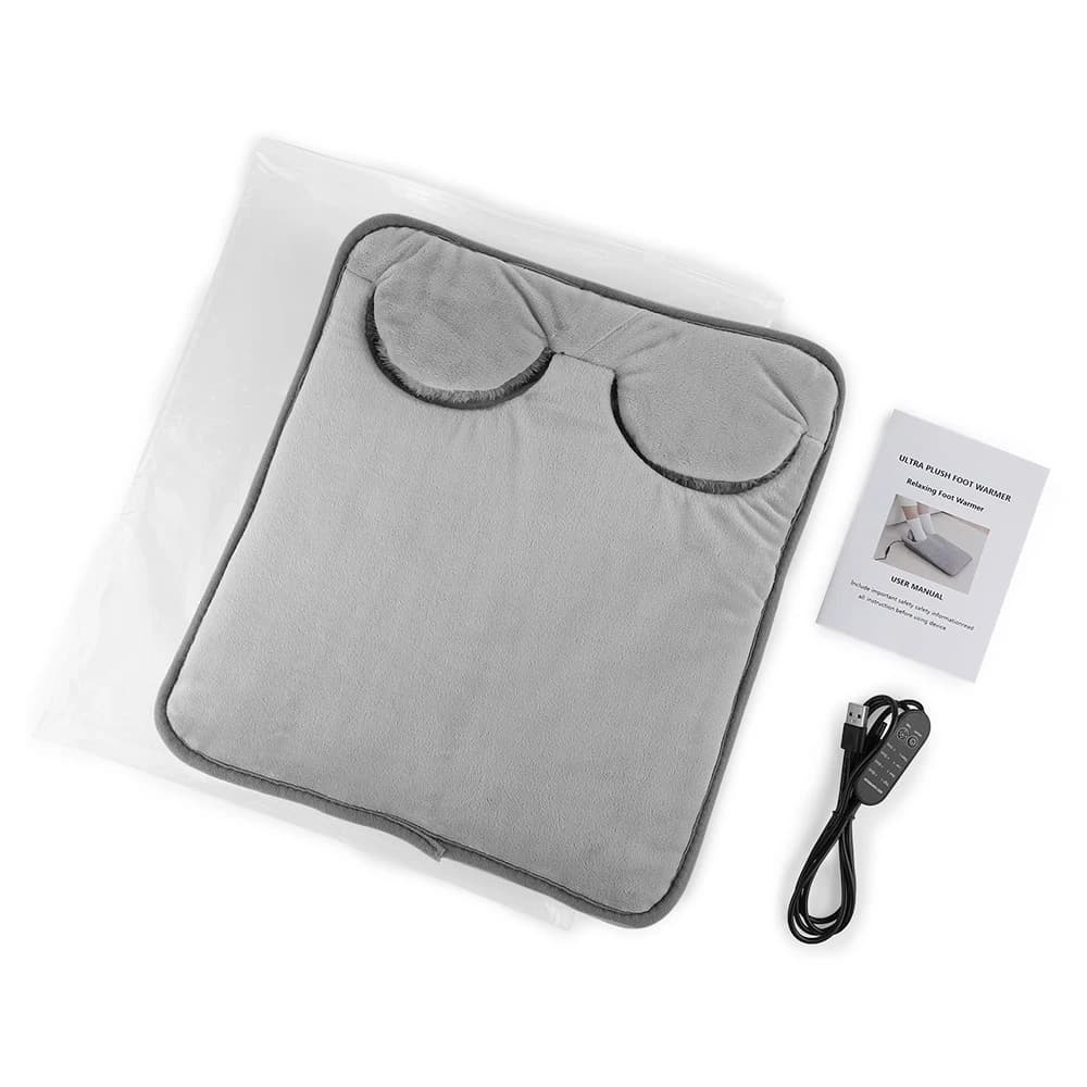 Coussin chauffant électrique pour les pieds, coussin de Massage, chauffe-pieds Portable, 4 niveaux d