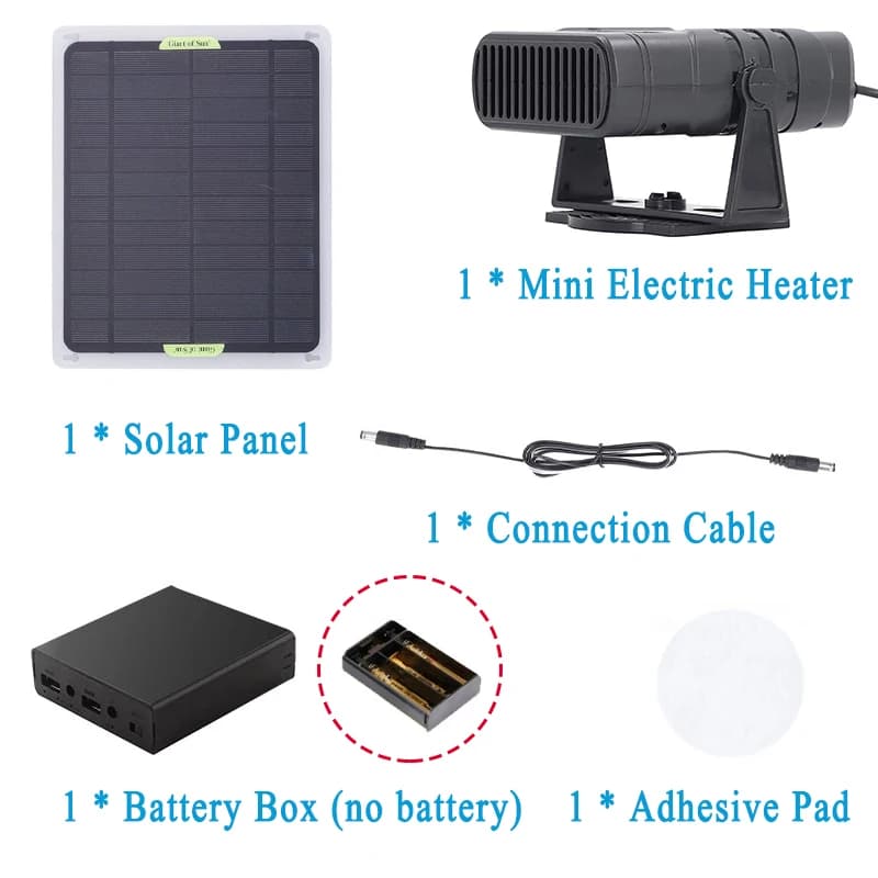 Chauffage à énergie solaire Portable hiver voiture animaux plus chaud 12V 20W 30W chauffage électriq