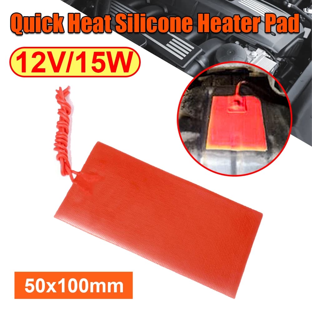 Mini coussin chauffant en silicone pour voiture, 12V, 15W, 5x10cm