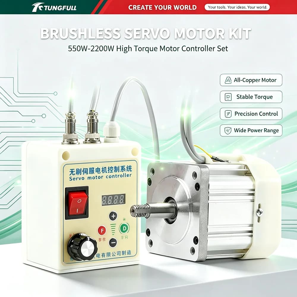 Kit de moteur servo sans balais 550W-2200W, moteur servo à couple élevé tout en cuivre avec contrôle