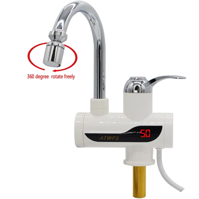ATWFS 3000W chauffe-eau instantané sans réservoir robinet d'eau chaude électrique chauffage robinet de cuisine avec affichage de la température