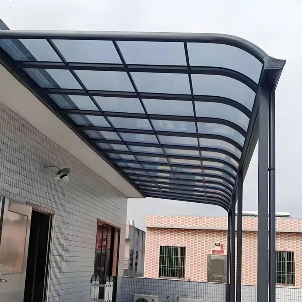Auvent moderne en polycarbonate transparent pour porte et fenêtre