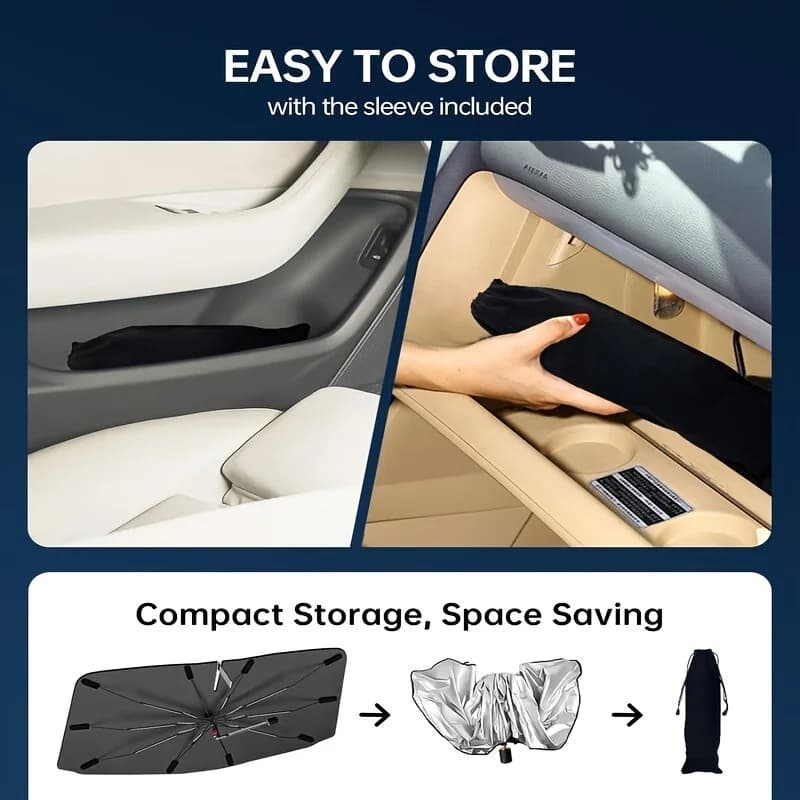 Pare-soleil pliable pour pare-brise de voiture, protection thermique portable, modèle incurvé pour vitres avant
