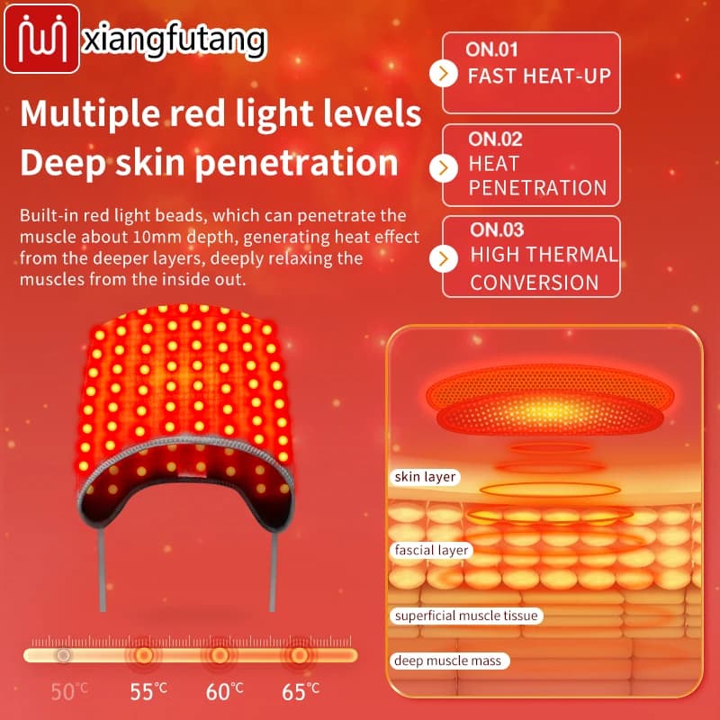 Casque chauffant LED 660nm à lumière chaude, 192 perles LED, 3 modes de température, contrôle de la minuterie, confort du cuir chevelu, soin capillaire quotidien à domicile