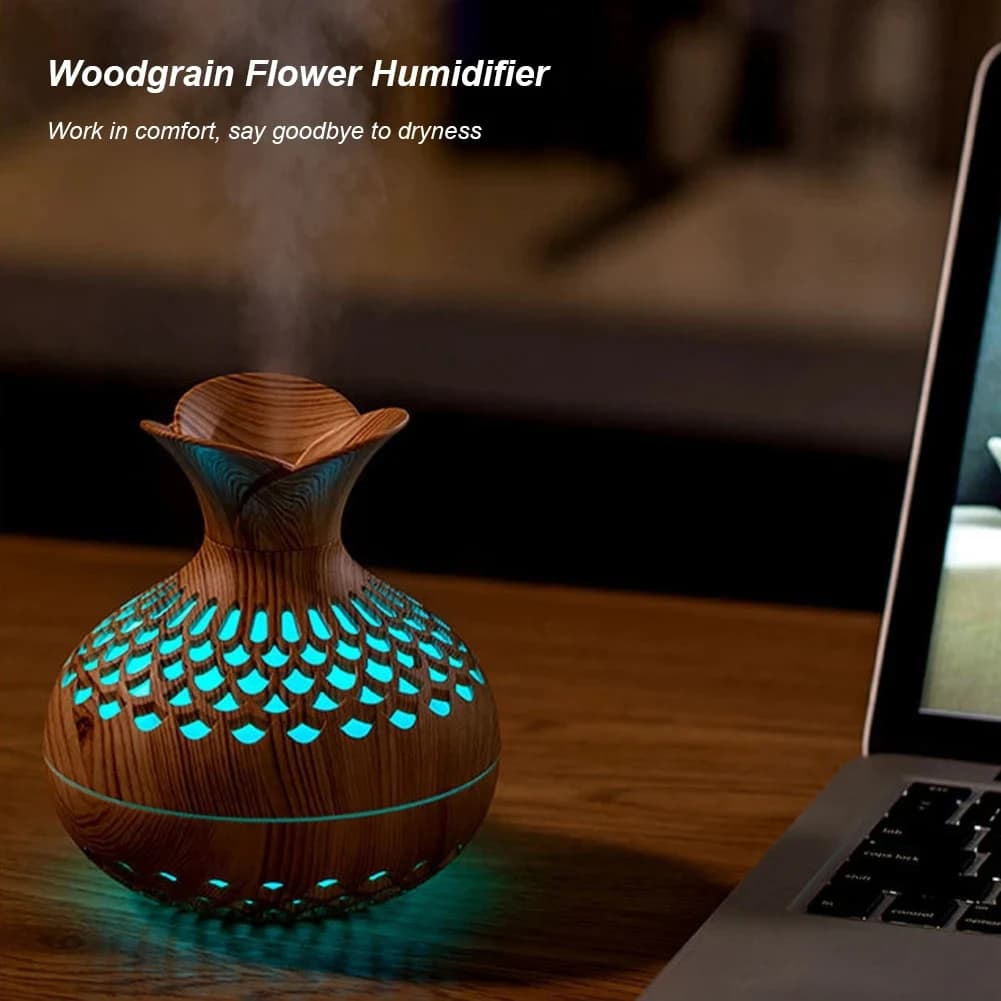 Humidificateur à Grain de bois 300ml, diffuseur d'arôme USB, atomiseur, humidificateur domestique, Instrument hydratant, humidificateur de bureau