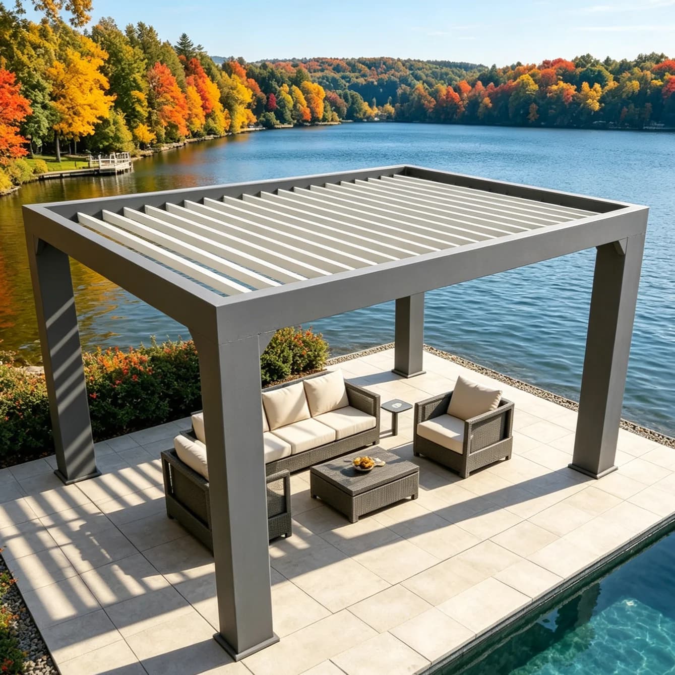 Pergola bioclimatique en aluminium étanche