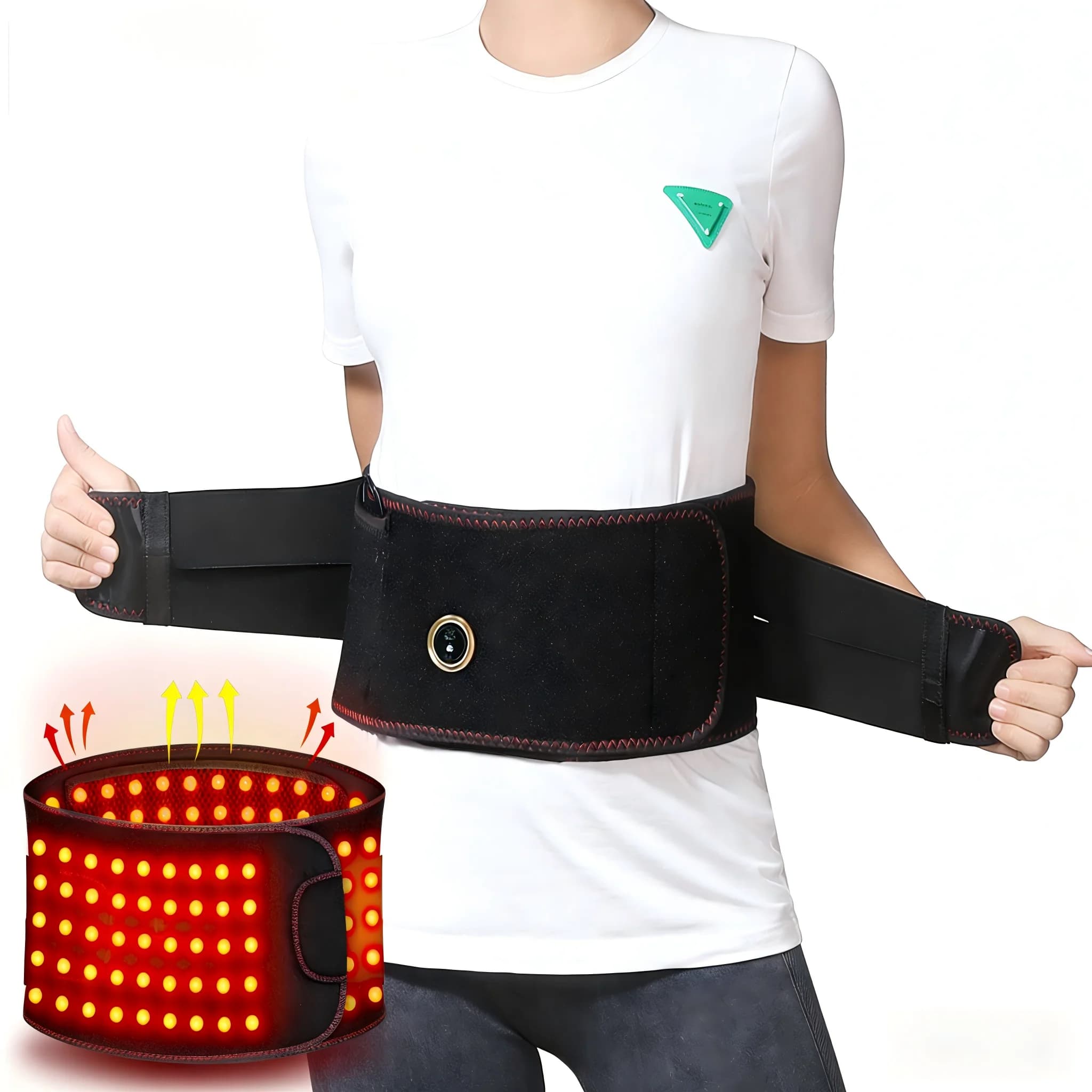 Ceinture chauffante à lumière rouge 660nm, coussin chauffant bien-être, masseur vibrant, soutien lombaire, confort pour la taille, détente à domicile