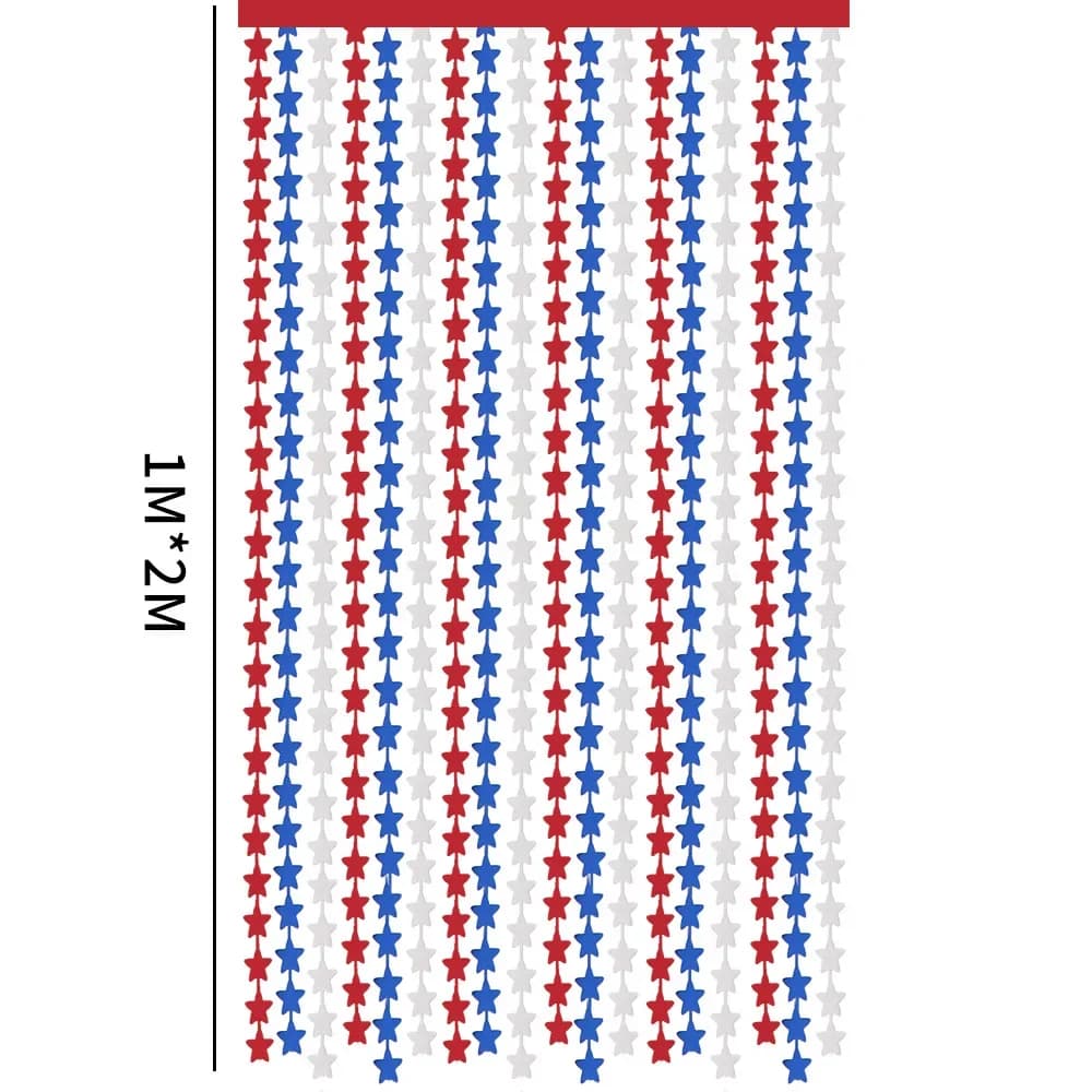 Lot de 10 rideaux de pluie de confettis en forme d'étoiles rouges, décorations pour la fête de l'Indépendance, guirlande de fond, décorations pour la maison