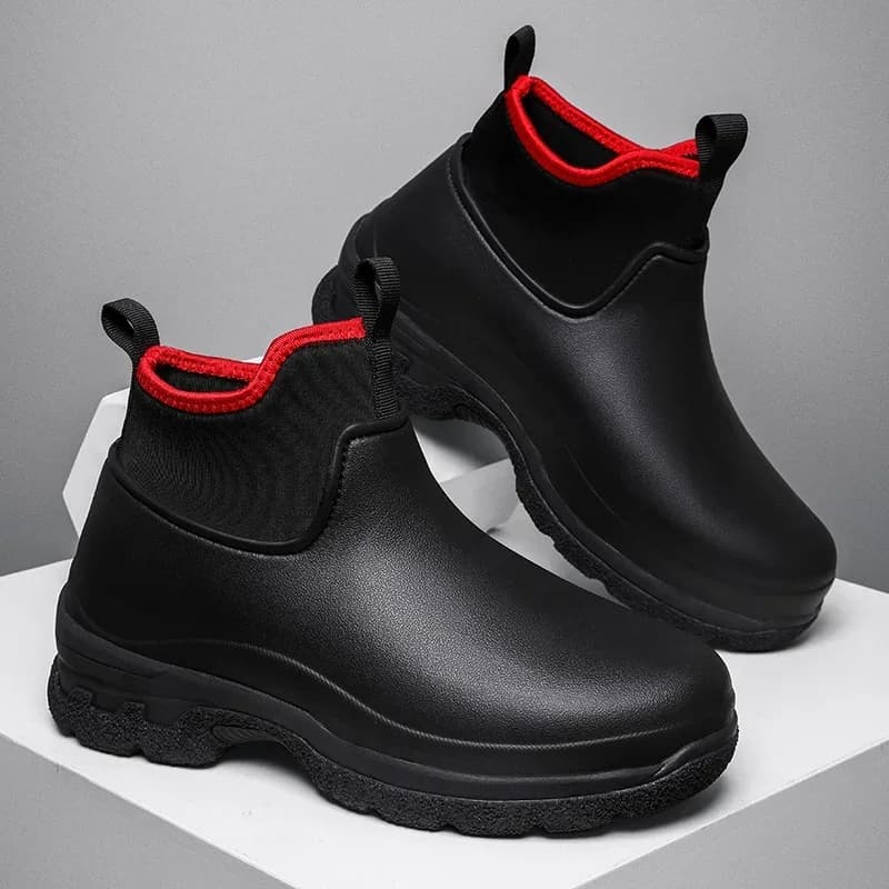 Chaussures de pluie pour hommes, chaussures de chef à l'offre elles optiques, chaussures de sport montantes, chaussures de randonnée décontractées, bottes courtes coordonnantes imperméables, vêtements