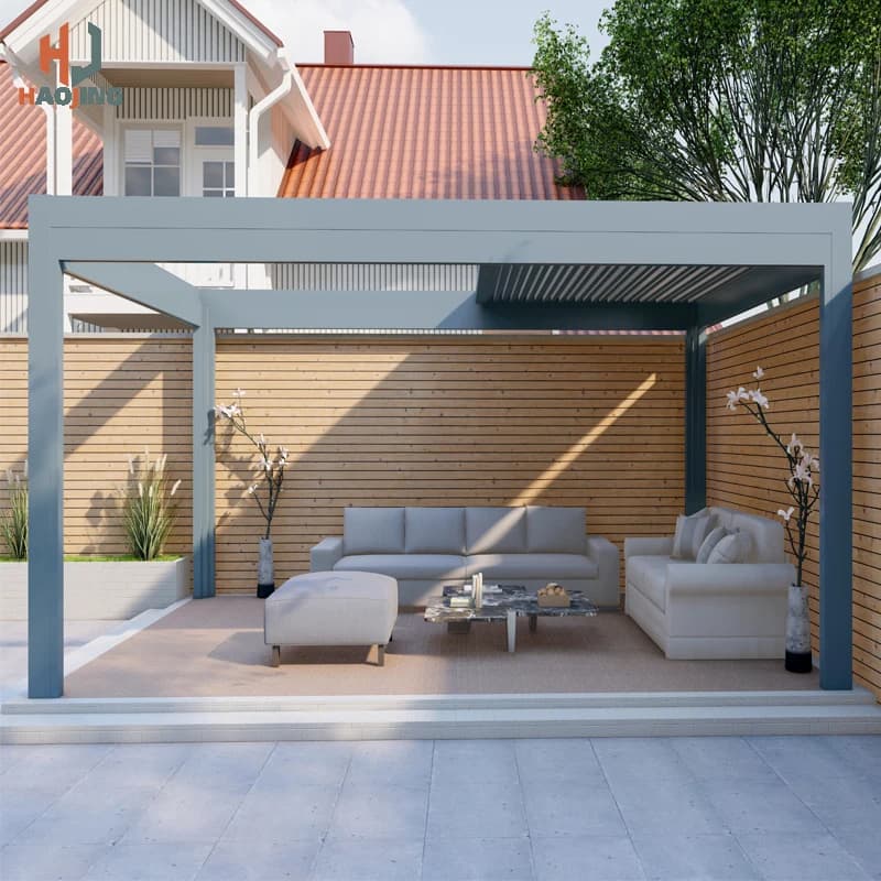 Pergola Bioclimatique Automatique en Aluminium Télescopique 4x3 pour Jardin Extérieur