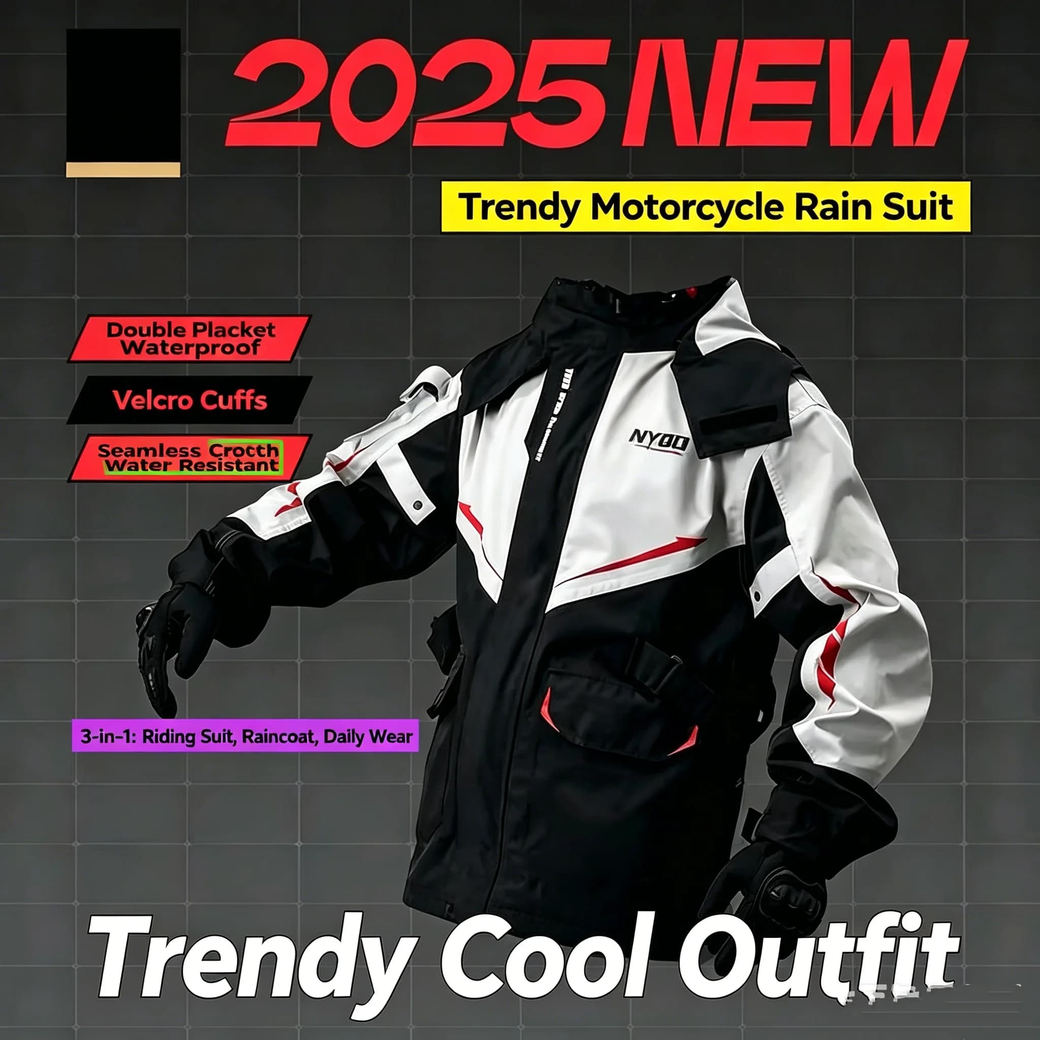 Ensemble imperméable deux pièces pour moto, imperméable intégral, résistant à l'usure, confortable, veste imperméable pour vélo électrique