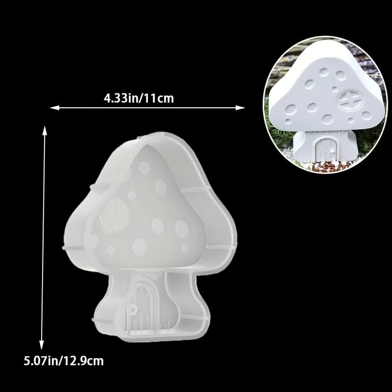 Moule de maison de champignon-bonjour de champignon mignon avec portes et fenêtres, pour résine, époxy, artisanat en Silicone-bijoux de bricolage, décoration de jardin,