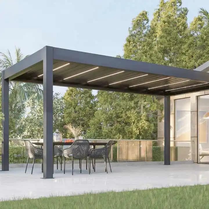 Pergola électrique à persiennes en aluminium