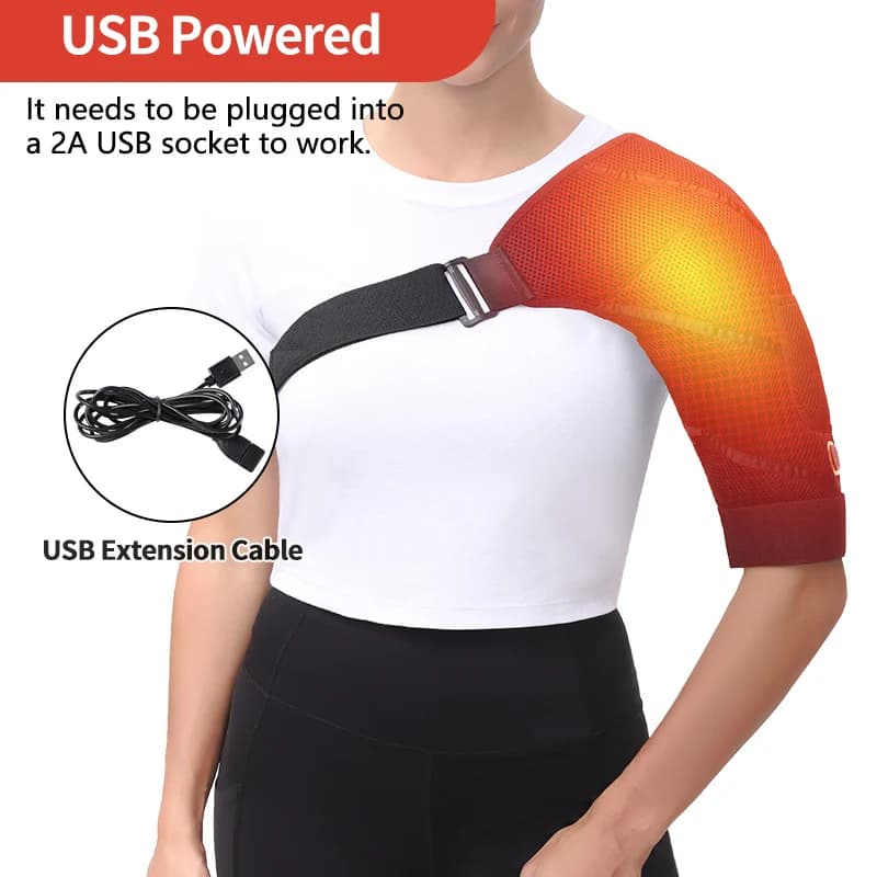 Coussin chauffant électrique USB pour les épaules, masseur d'épaule, protection bien-être, soulagement de la fatigue, pour la maison et le bureau, relaxation