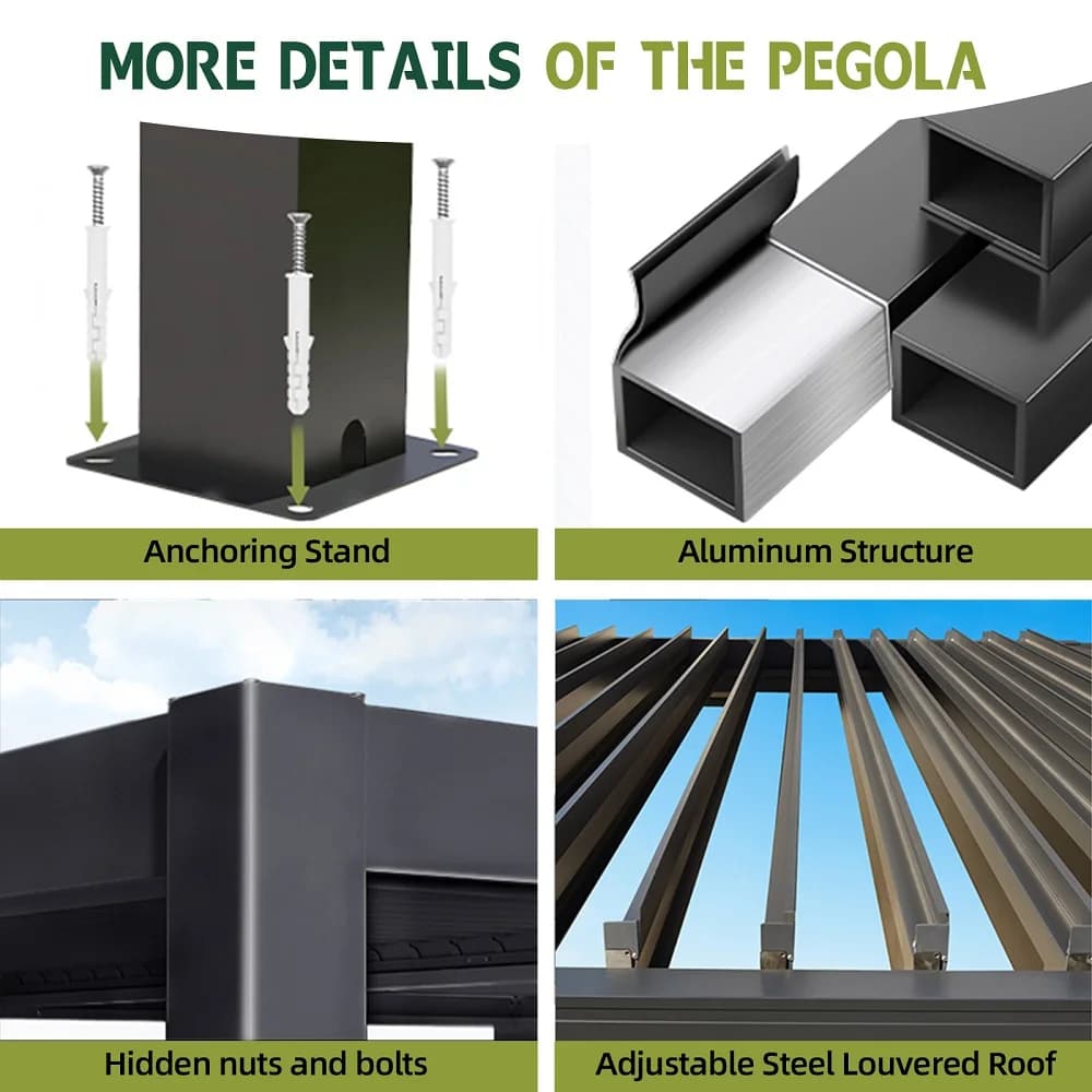 Pergola et structure de pavillon motorisées