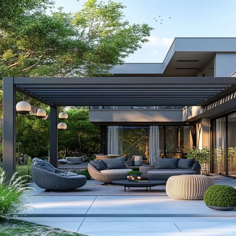Pergola en aluminium moderne extérieure persienne toit Gazebo pare-soleil étanche pavillon pour jardin Patio