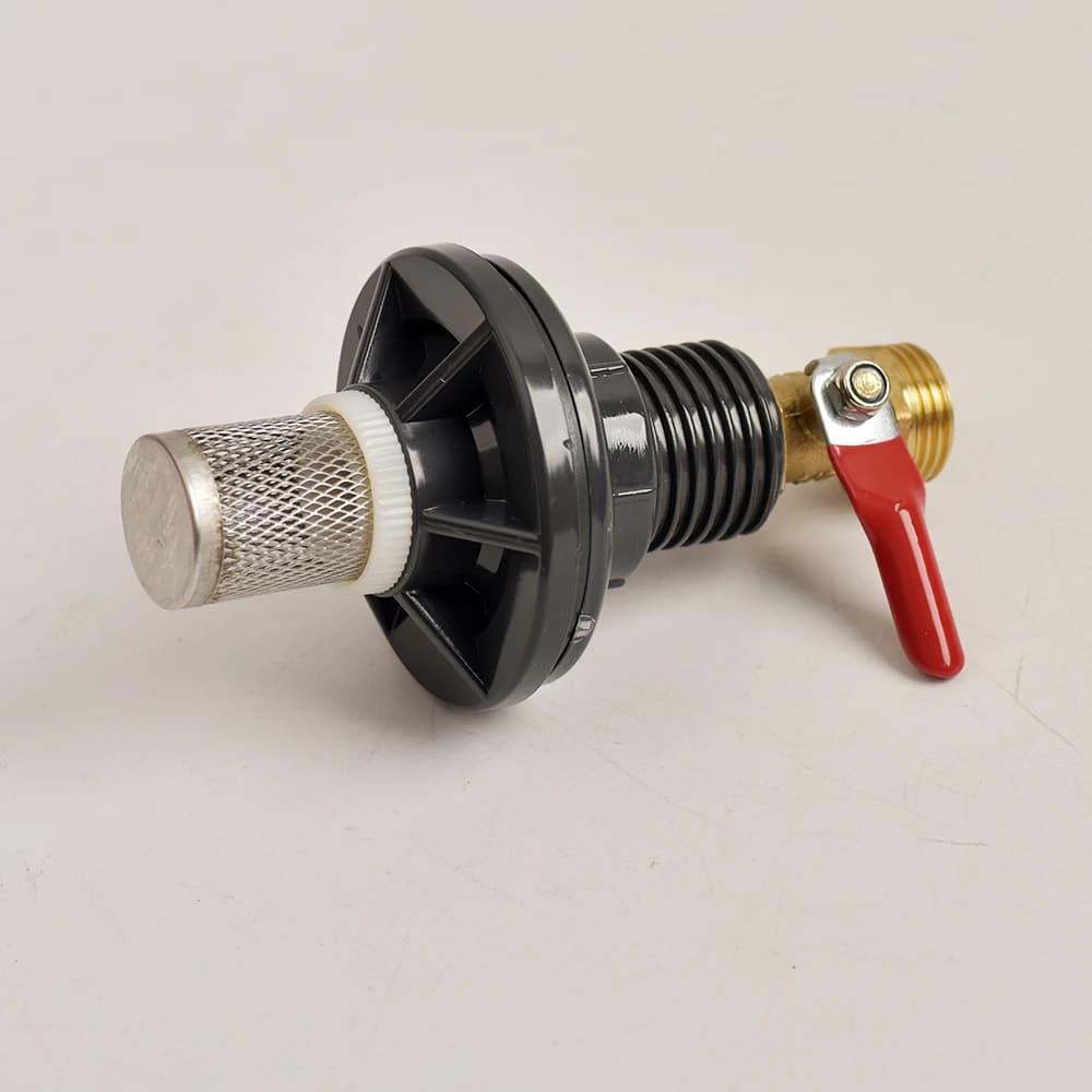 Kit de raccordement pour la collecte d'eau de pluie, avec valve en laiton et filtre, connecteur fileté 1/2 pouce, pour seau de stockage d'eau