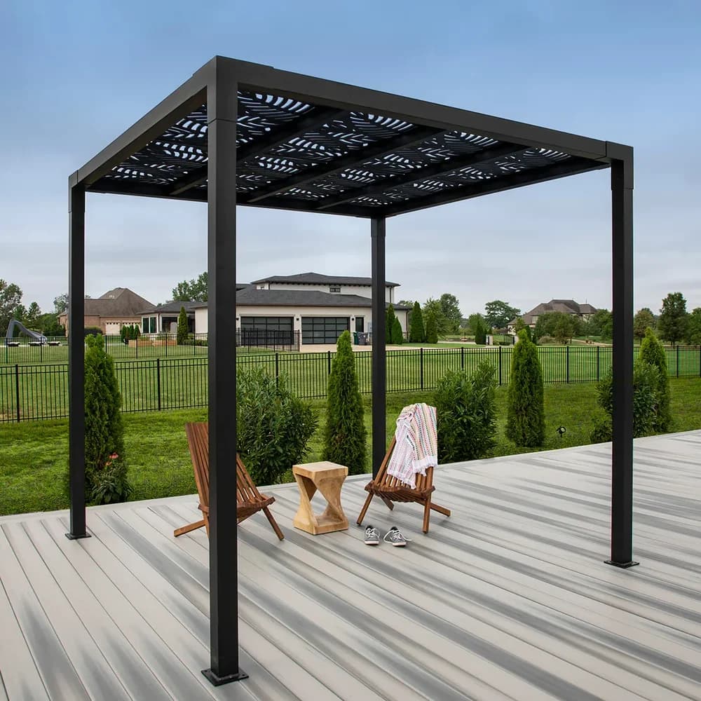 Pergola 2x3 3x3 5x5 4m X 3m 2.5X2.5 Taille personnalisée Cadre en aluminium Toit à persienne réglable pour n'importe quel espace extérieur