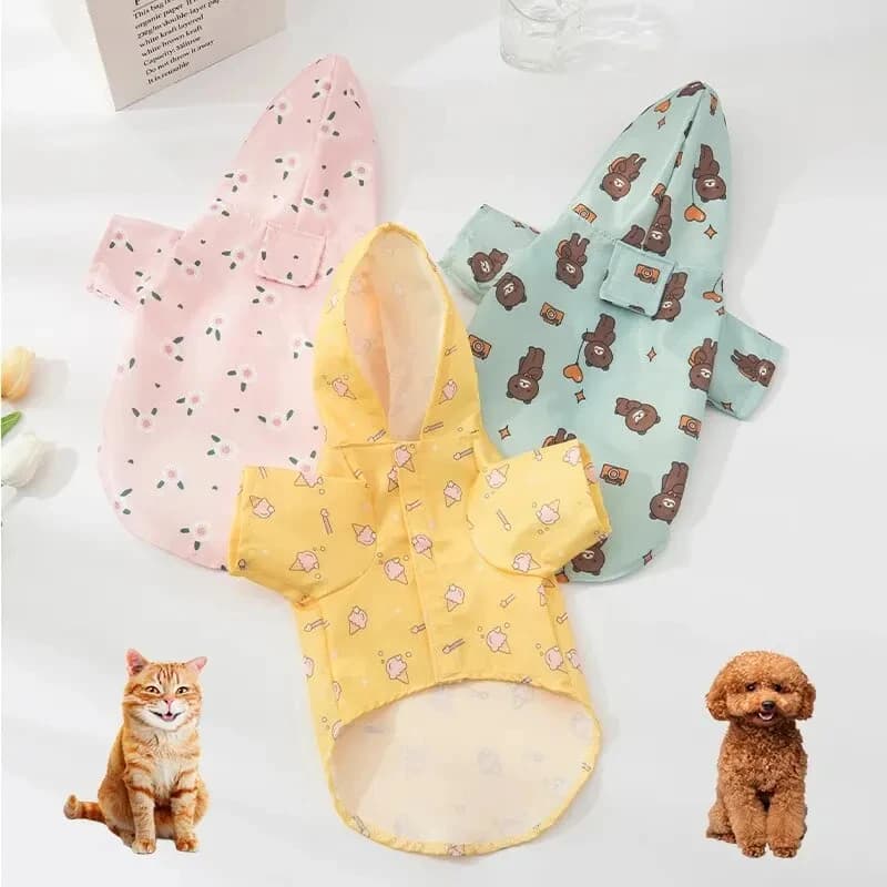 Imperméable pour chien avec chapeau, manteau d'été imperméable à manches courtes pour Bichon, Schnauzer et autres petits chiens