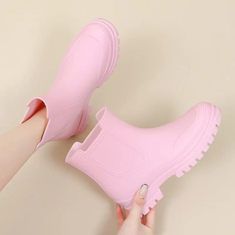 Bottines de pluie antidérapantes pour femmes, chaussures de pêche, de jardin, en caoutchouc, imperméables, Chelsea