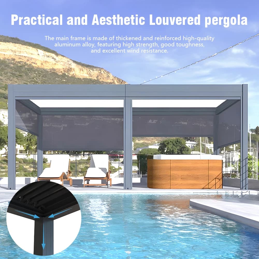 Pergola et structure de pavillon motorisées
