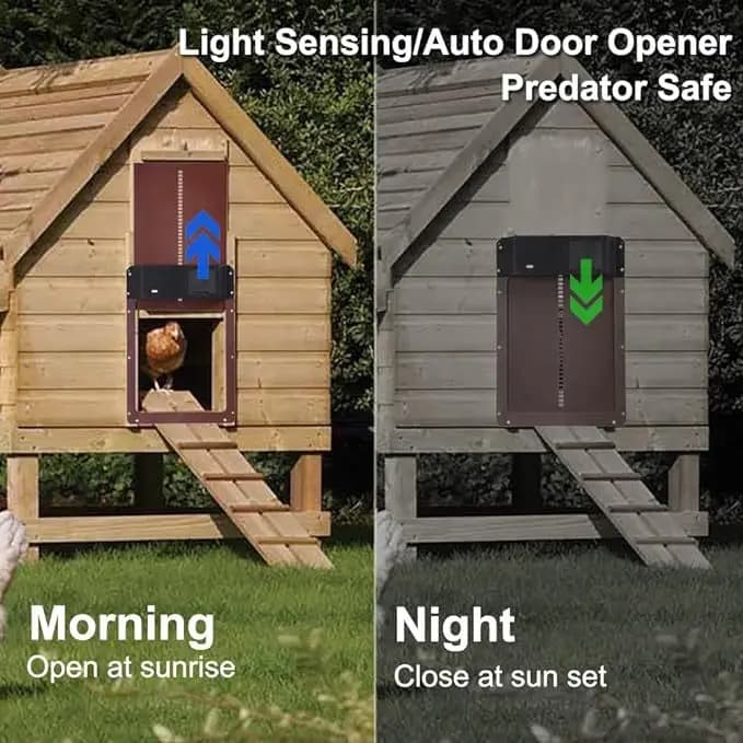 Porte automatique à détection de lumière pour poulailler, poulailler, porte pour animaux de compagnie, usage domestique