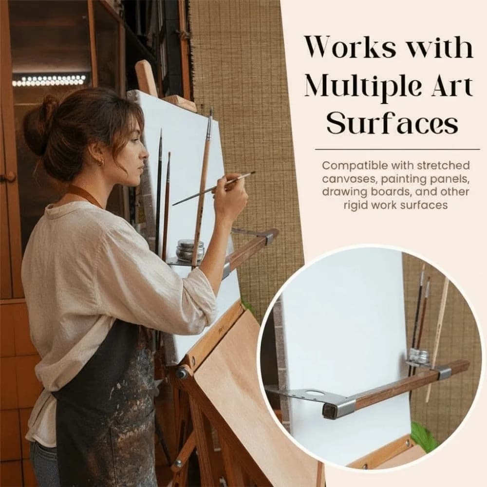 Support de table pour artiste en bois, réglable en hauteur et en angle, robuste, pour peinture à l'huile, avec conception suspendue pour une meilleure stabilité