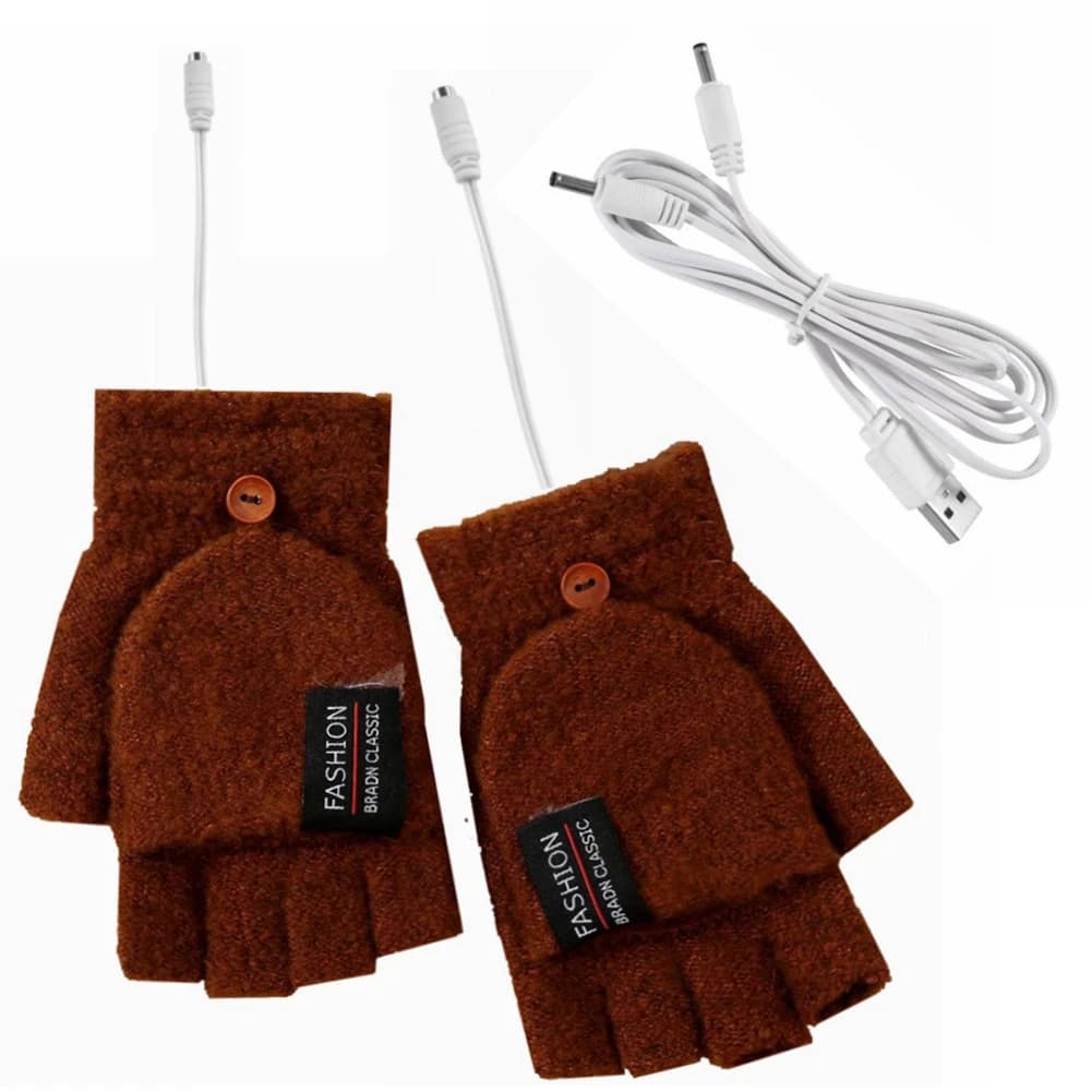 Gants chauffants électriques chauffe-mains mitaines chauffantes rechargeables USB réutilisables hiver chaud chauffage ordinateur portable pour femmes hommes