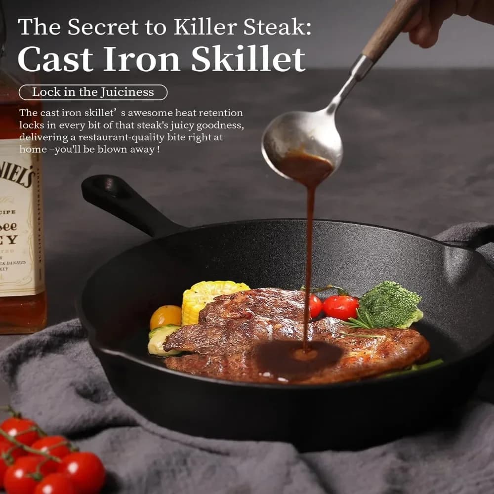 Poêles en fonte rondes réutilisables, poêles à frire, plaques de cuisson, poêles à œufs, adaptées aux cuisinières d'intérieur et d'extérieur, aux grils, pour la cuisine domestique