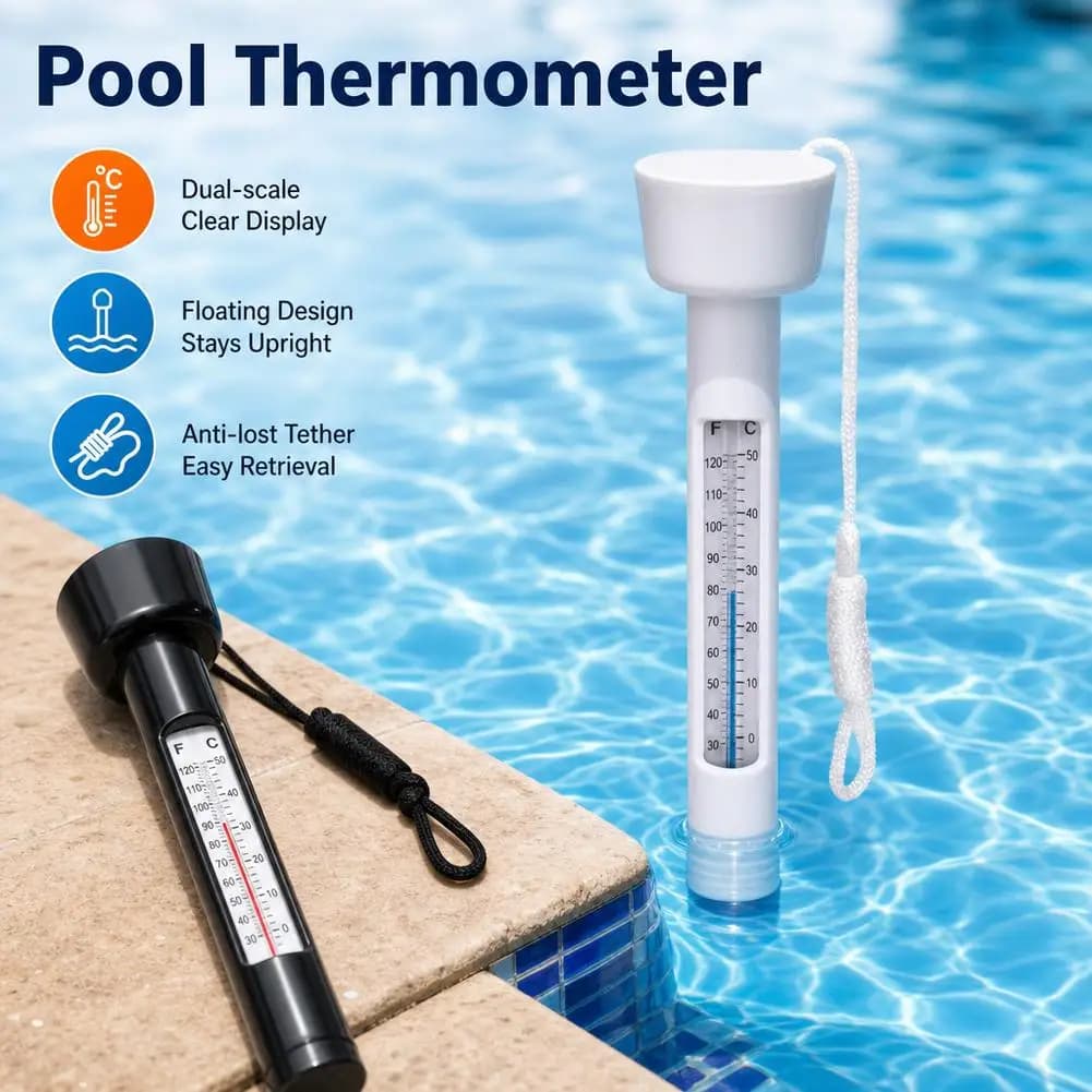 Thermomètre flottant pour piscine, jauge de température pour piscines extérieures et intérieures, spas et bains à remous