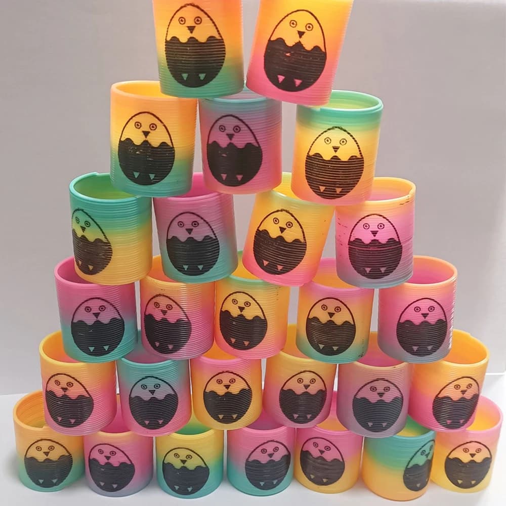 12/24 pièces Jouets ressorts magiques arc-en-ciel ronds, spirales dégradées pour les doigts, jouets amusants pour enfants, cadeaux de fête d'anniversaire pour enfants, remplissage de piñata