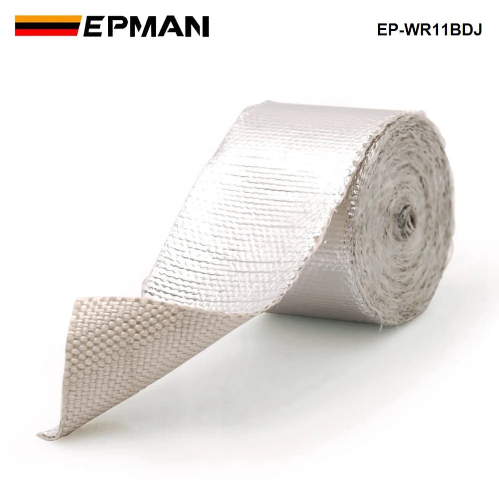 Ruban isolant thermique réfléchissant en fibre de verre EPMAN 5M x 2 pouces, protection contre la chaleur et le bruit, isolation thermique pour tuyau d'admission EP-WR11BDJ