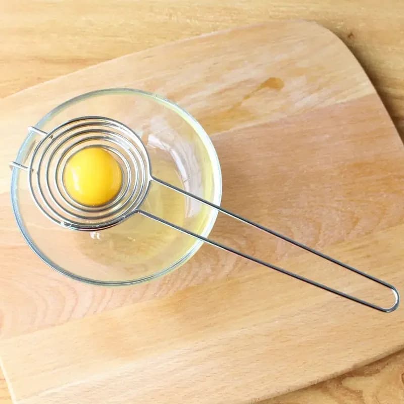 Séparateur de jaune d'œuf blanc en acier inoxydable