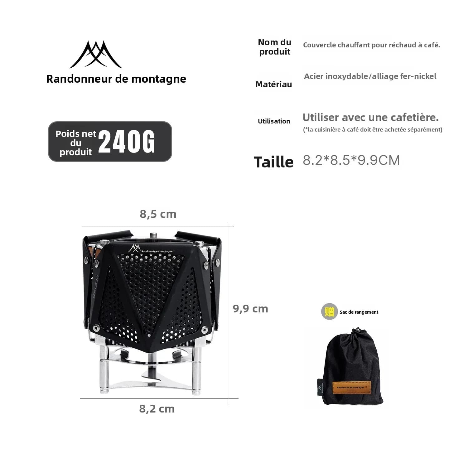MOUNTAINHIKER – Nouvelle couverture chauffante multifonctionnelle pour réchaud à café, portable, pour camping, maison et bureau