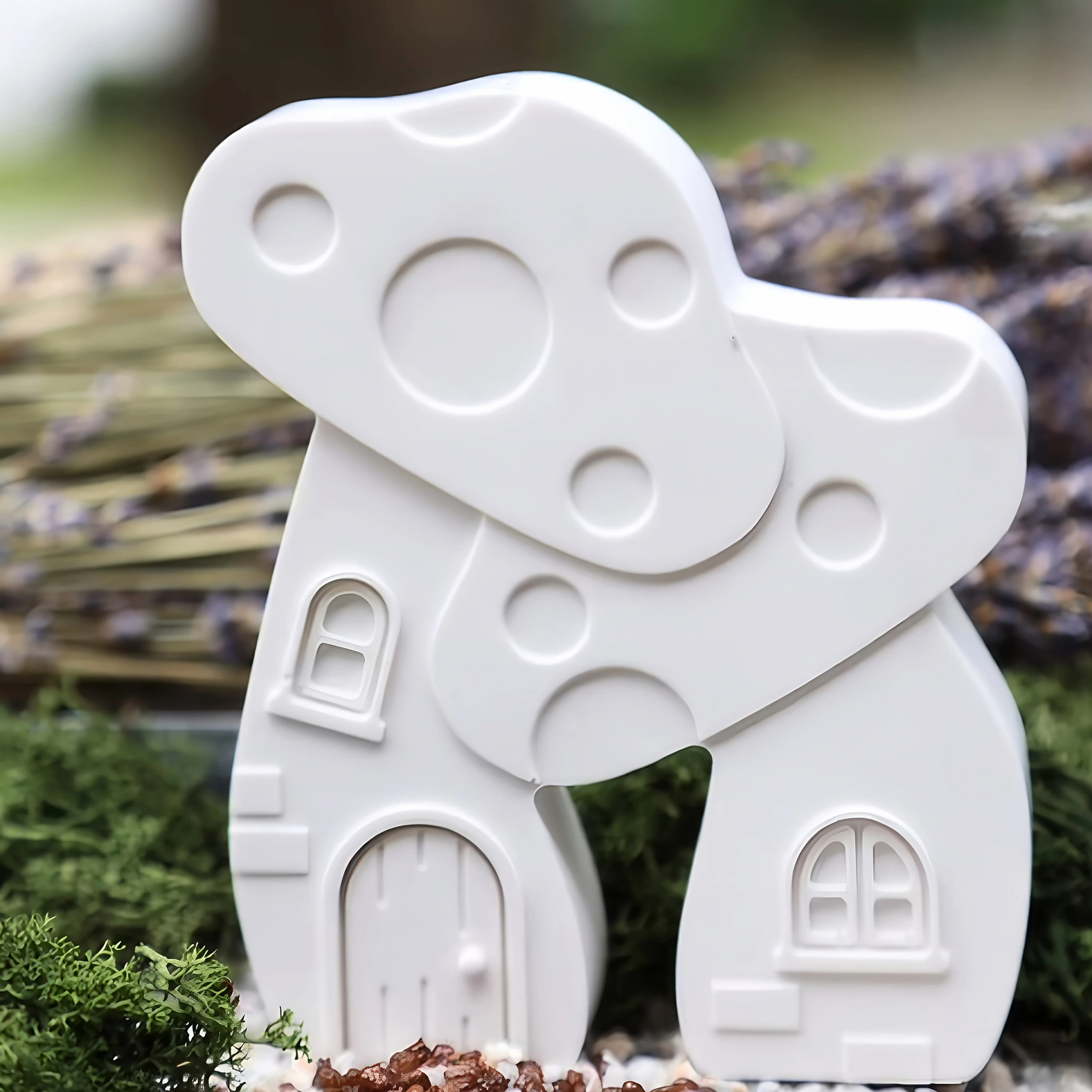 Moule de maison de champignon-bonjour de champignon mignon avec portes et fenêtres, pour résine, époxy, artisanat en Silicone-bijoux de bricolage, décoration de jardin,