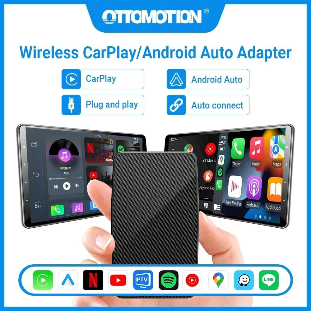 Play2Video PRO – adaptateur CarPlay sans fil Android Auto, pour lecture vidéo Youtube Netflix, accessoires de voiture, boîte intelligente