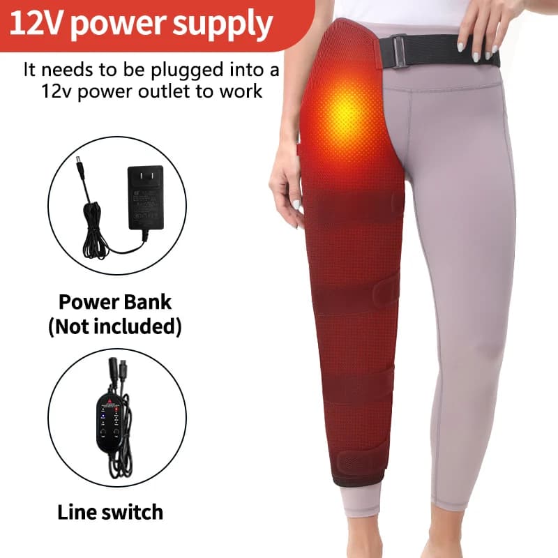 Coussin chauffant massant pour jambes longues avec masseur vibrant, chauffe-jambes électrique, enveloppe chauffante pour soulager les douleurs aux hanches, cuisses, genoux et mollets