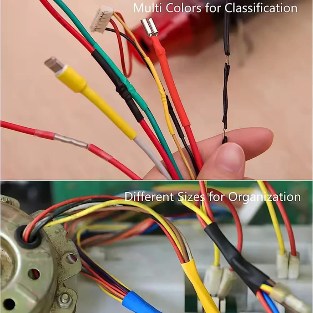 Kit de 127 tubes thermorétractables résistants à la chaleur pour isolation de câbles électriques