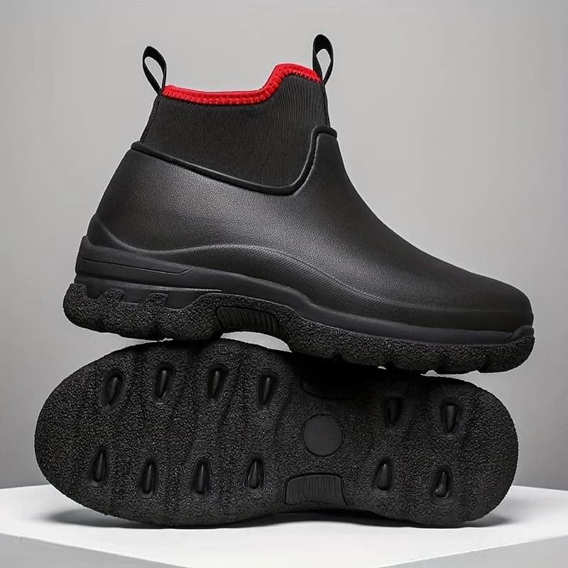 Chaussures de pluie pour hommes, chaussures de chef à l'offre elles optiques, chaussures de sport montantes, chaussures de randonnée décontractées, bottes courtes coordonnantes imperméables, vêtements