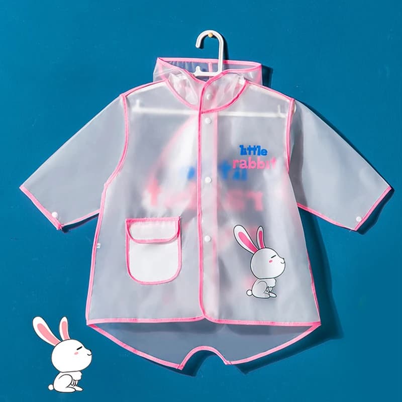 Imperméable pour enfants, Poncho Transparent pour garçons et filles, vêtements de pluie imperméables pour la maternelle, imperméable EVA avec sac de rangement