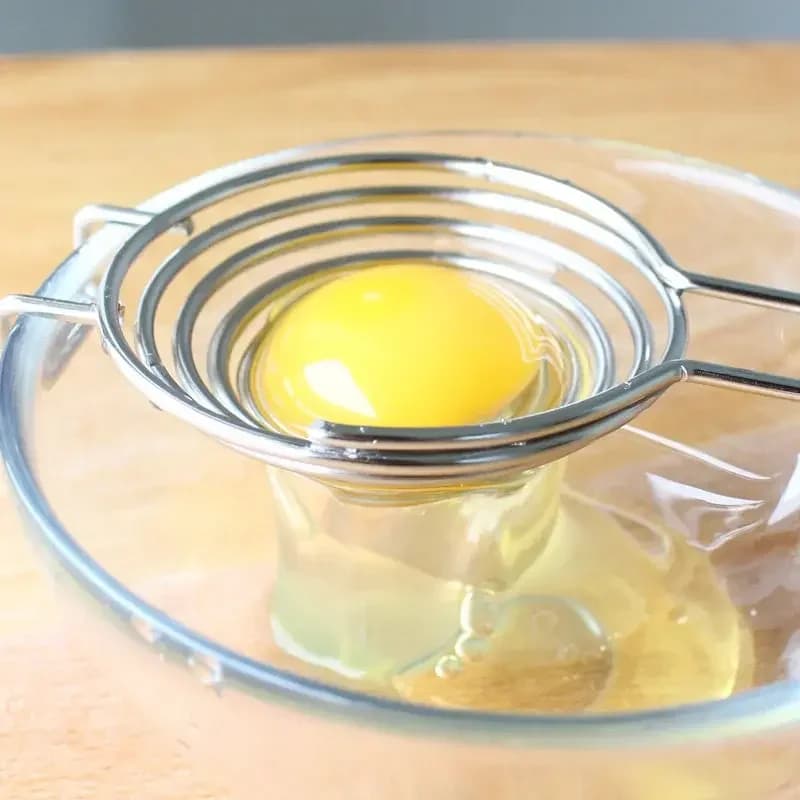 Séparateur de jaune d'œuf blanc en acier inoxydable